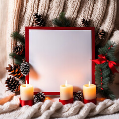 Wall Mural - christmas cardboard with candles