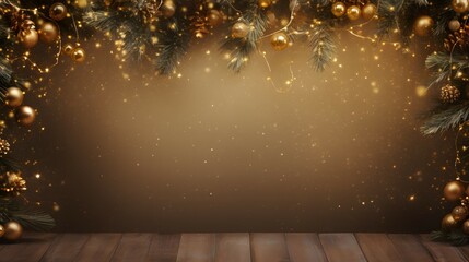 Wall Mural - christmas background with christmas garlan