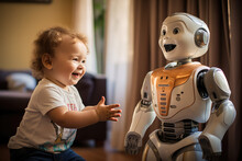 Baby Playing With Ai Robot At Home