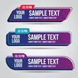 Lower third white and colorful design template modern contemporary.Set of banners bar screen broadcast bar name.Collection of lower third for video editing on transparent background.