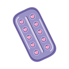 Sticker - birth control pills tablet illustration