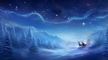 Wall Mural - snowy christmas landscape