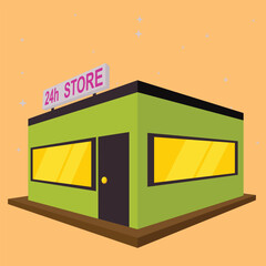 convenience store isometric vector illustration 3Dvector pro illustration