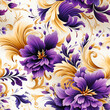 Purple and yellow paisley floral pattern.