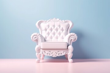 Luxury king chair in white color isolated on plain background