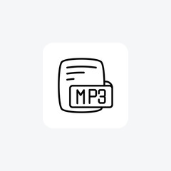 Sticker - Mp3 Mpeg Audio Layer Iii Line Style Icon