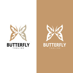 Wall Mural - Butterfly Logo, Animal Design With Beautiful Wing Symbol Template