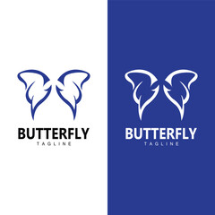 Canvas Print - Butterfly Logo, Animal Design With Beautiful Wing Symbol Template