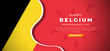 Happy Belgium Independence Day Design Paper Cut Shapes Background Illustration for Poster, Banner, Advertising, Greeting Card