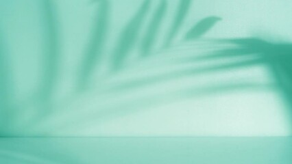 Poster - moving palm leaf shadow in room background