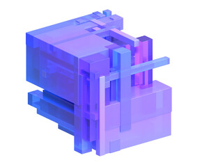 Poster - Abstract geometric structure, 3d render