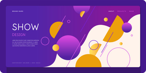Poster - A template to use in your design. A composition of geometric shapes. Graphic elements for design and creativity.