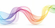 Colorful smooth wave lines rainbow color on a white background. Design element.