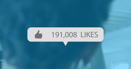 Poster - Animation of counting, icon in notification bar, diverse female coworkers discussing in office