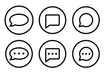 Wall Mural - Message, comment, and chat icon vector in circle line