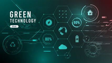 Leinwandbilder - Hi-tech digital green technology futuristic circuit digital. Abstract futuristic curve digital line design.Modern futuristic design.Digital landscape pattern technology.Vector illustration.