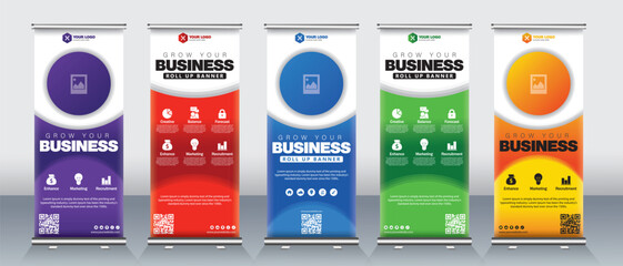 Business roll up banner design for events, meetings, presentations