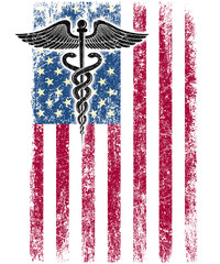 Wall Mural - American Flag Staff of Hermes National Nurses Day