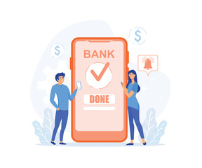 Poster - financial transactions, banking services on web site. successful transaction. flat vector modern ill