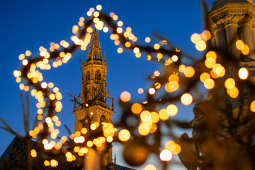 Wall Mural - Christmas decorations at the Christmas Market, Bolzano, Italy