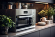 Modern kitchen room interior design with kitchen appliances