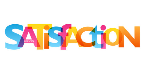 SATISFACTION colorful vector typography banner