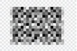 Censor pixel mosaic bar, simple gray blur censure frame on transparent background