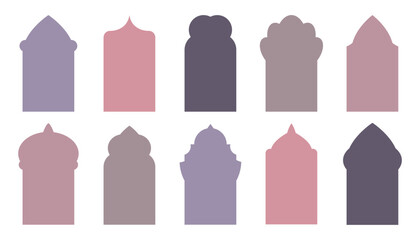 Wall Mural - Islamic, arab vector window, door icon set