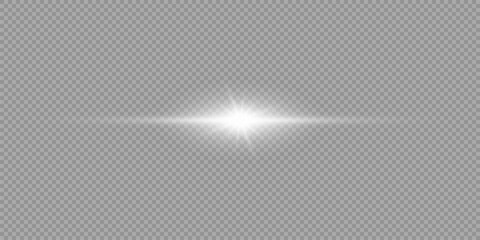 Wall Mural - white horizontal light effect of lens flares