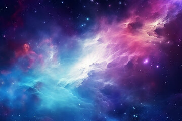 Wall Mural - HD Wallpaper of colorful space stars galaxy nebula 3D rendering Generative AI
