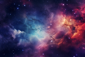 Wall Mural - HD Wallpaper of colorful space stars galaxy nebula 3D rendering Generative AI