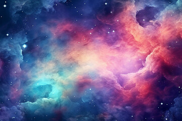 Wall Mural - HD Wallpaper of colorful space stars galaxy nebula 3D rendering Generative AI