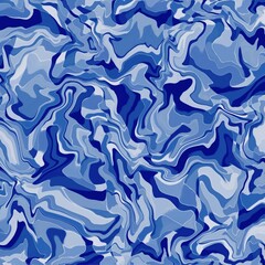 Canvas Print - Ondas abstractas azules.