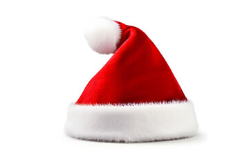 Wall Mural - a red and white santa beanie isolated on white background