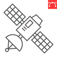 Fototapete - Satellite line icon, cosmos and communication, satellite vector icon, vector graphics, editable stroke outline sign, eps 10.