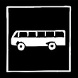 GDR-DDR-Traffic-Symbols-Bus-Stop-Station-Black-Stamp-Rough-DIY-Handmade-Vector-Font-Love-Design-Icon-Typo-Graphic-Design-Viergutz