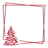 Fototapeta Dinusie - Christmas border svg, Square winter monogram frame