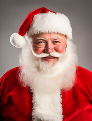 Professional studio photo of modern Santa Claus isolated on white background