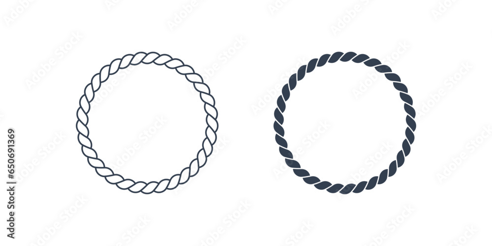 Circular Ropes with Fill and Line Style isolated on White Background ...