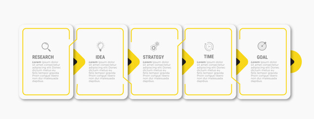 Wall Mural - Business infographic template design icons 5 options or steps