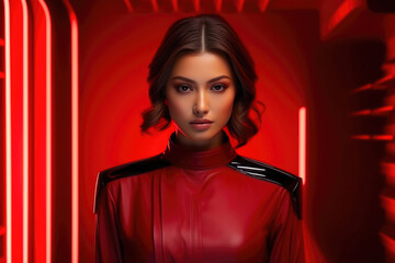 Poster - Empowered Thai Lady with Futuristic Flair