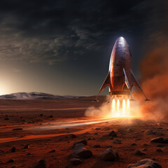 Wall Mural - ufo in the desert