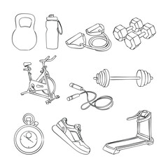 set of gym equipment