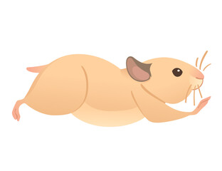 Wall Mural - Light brown hamster cute cartoon animal design vector illustration isolated on white background