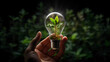 light bulb with plant. green energy concept 