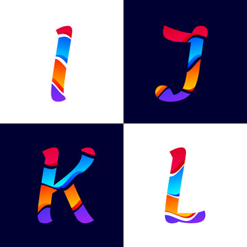 Full color handwriting paint brush lettering latin alphabet letters