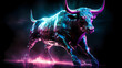 Bucking bull neon light metallic