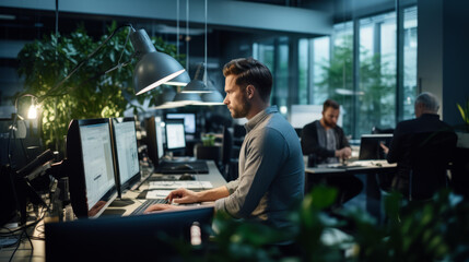 tech startup employee, designing app, technology, innovation, software, digital, user experience, in