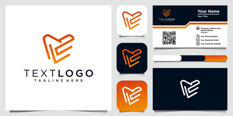 Dentistry clinic logo design with geometric line abstract dental logo and business card