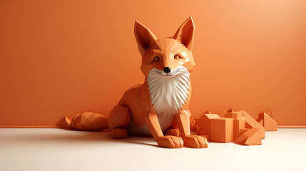 Wall Mural - fox 3d